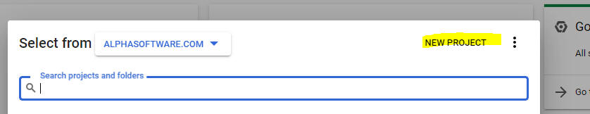New Project Button